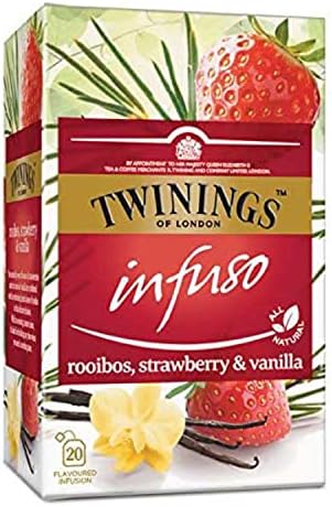 Twinings Infusión de Rooibos, Fresa y Vainilla, 20 sobres